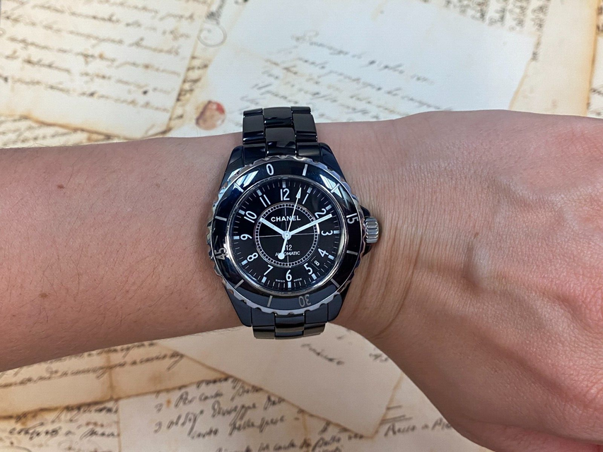 Chanel J12 H0684 - Black Arabic Dial & Rubber Strap